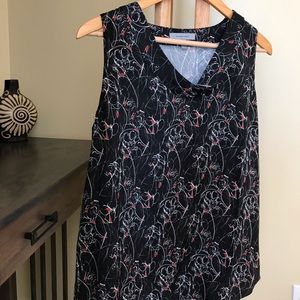 Stretch silk drape neck shell